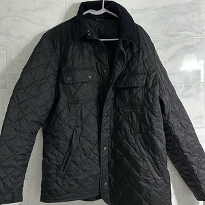 Black quilted Barbour jacket